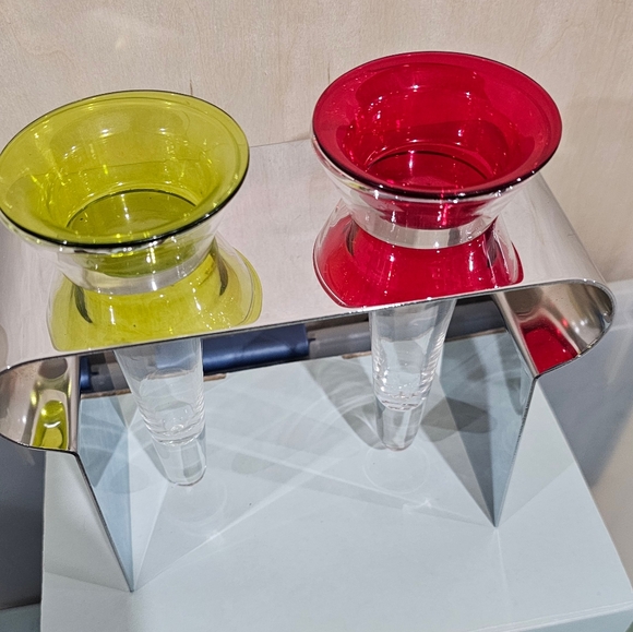 Partylite Modern Silver Double Tealight Holder. New - Picture 2 of 7